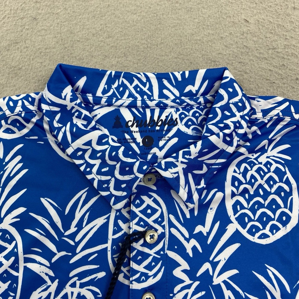 Chubbies Blue and White Pineapple Polo Shirt - Picture 3 of 11